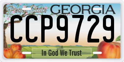 GA license plate CCP9729