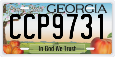 GA license plate CCP9731