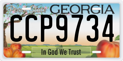 GA license plate CCP9734