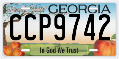GA license plate CCP9742