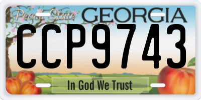 GA license plate CCP9743
