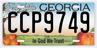 GA license plate CCP9749