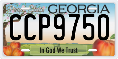GA license plate CCP9750