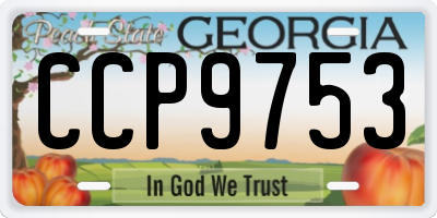 GA license plate CCP9753