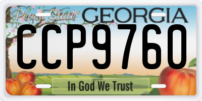 GA license plate CCP9760
