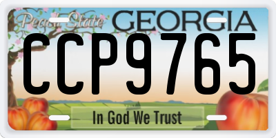 GA license plate CCP9765