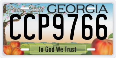 GA license plate CCP9766