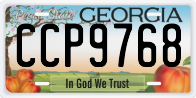 GA license plate CCP9768