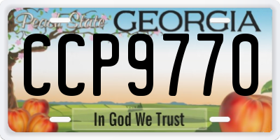 GA license plate CCP9770