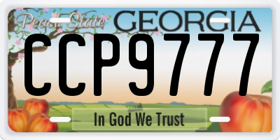 GA license plate CCP9777