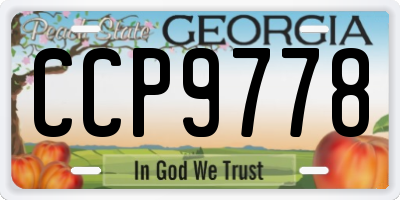 GA license plate CCP9778