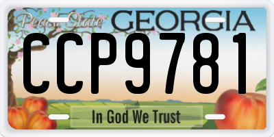 GA license plate CCP9781