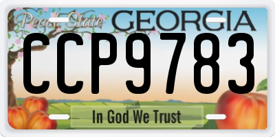 GA license plate CCP9783