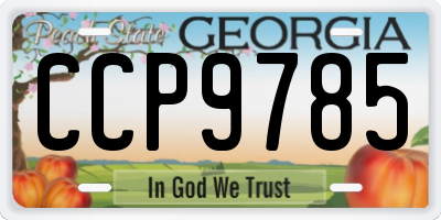 GA license plate CCP9785
