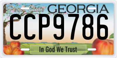 GA license plate CCP9786