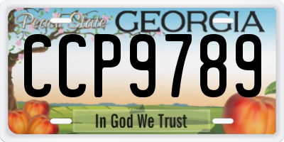 GA license plate CCP9789
