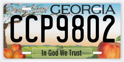 GA license plate CCP9802