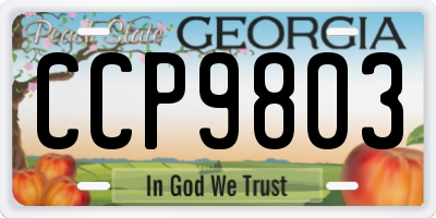 GA license plate CCP9803