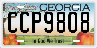 GA license plate CCP9808