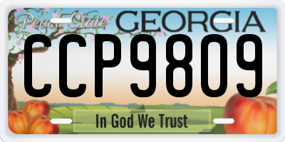 GA license plate CCP9809