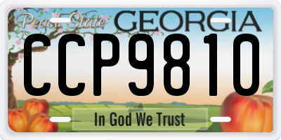 GA license plate CCP9810