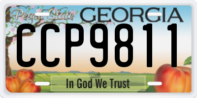 GA license plate CCP9811