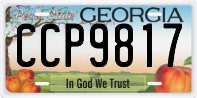 GA license plate CCP9817