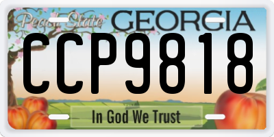 GA license plate CCP9818
