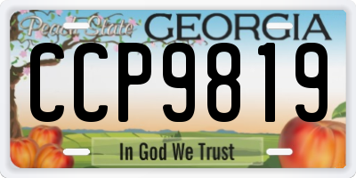 GA license plate CCP9819