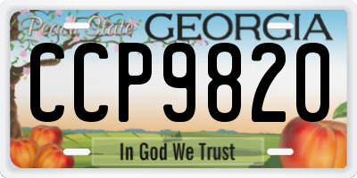 GA license plate CCP9820