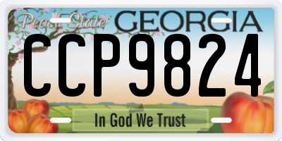 GA license plate CCP9824