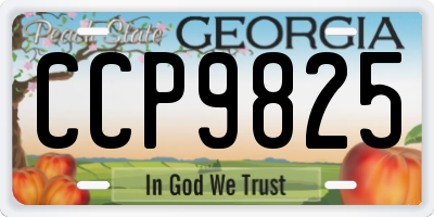 GA license plate CCP9825