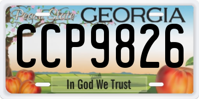 GA license plate CCP9826
