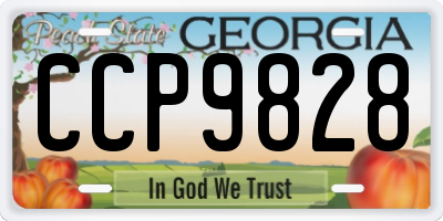 GA license plate CCP9828