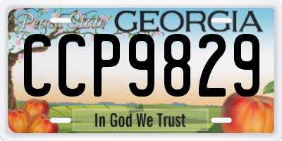 GA license plate CCP9829