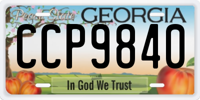 GA license plate CCP9840