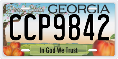 GA license plate CCP9842