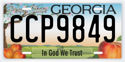 GA license plate CCP9849
