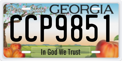 GA license plate CCP9851