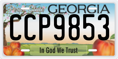 GA license plate CCP9853