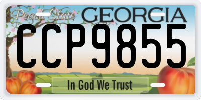 GA license plate CCP9855