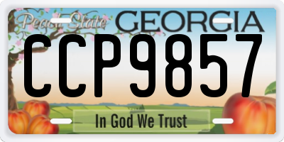 GA license plate CCP9857