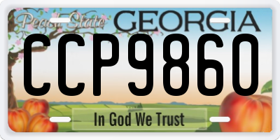 GA license plate CCP9860
