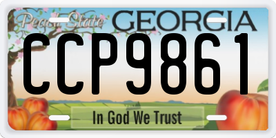 GA license plate CCP9861