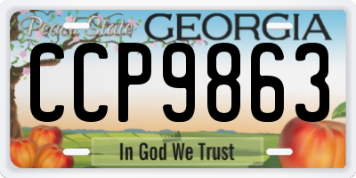 GA license plate CCP9863