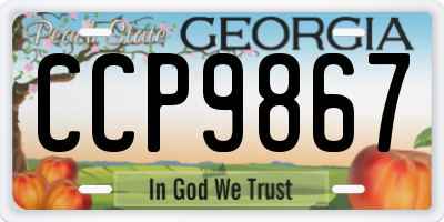 GA license plate CCP9867