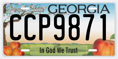 GA license plate CCP9871