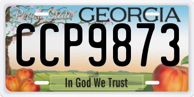 GA license plate CCP9873