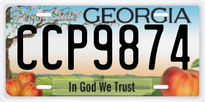 GA license plate CCP9874