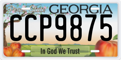 GA license plate CCP9875